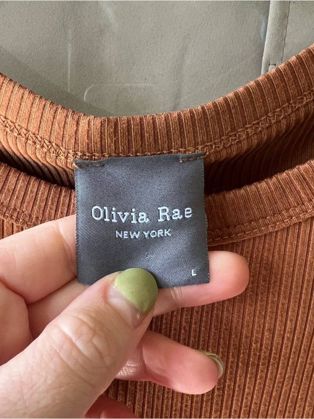 Olivia Rae Ribbed Tank Top - Rust - Picture 3 of 5